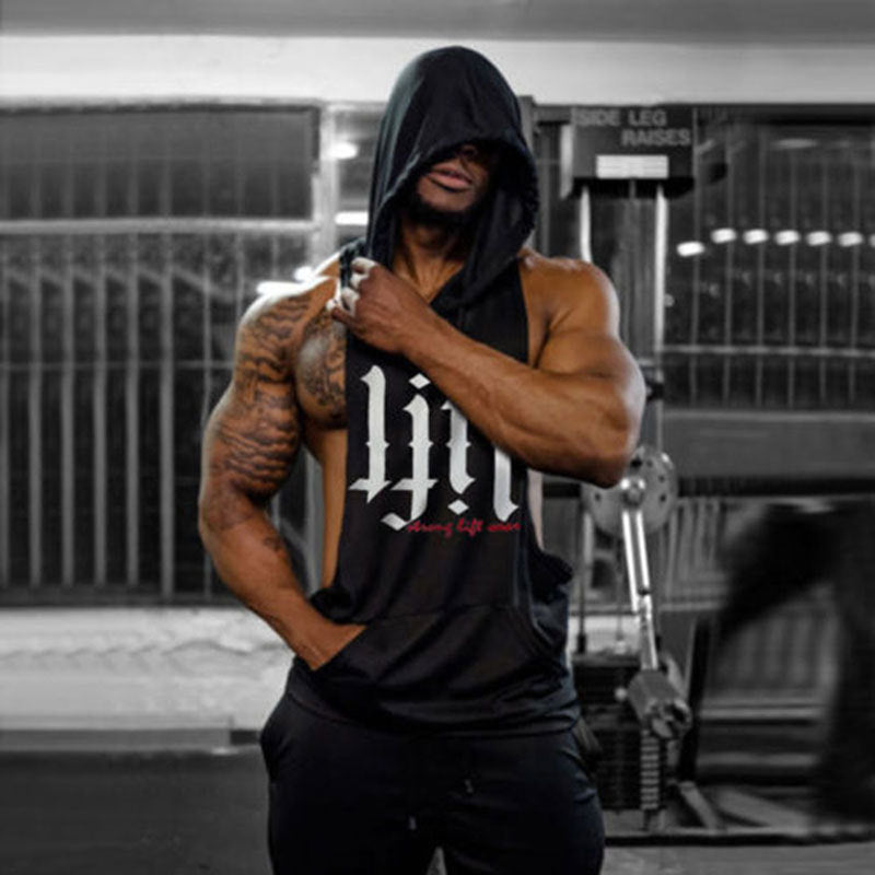 Wifebeater Shirt Hooded Sports Waistcoat Loose