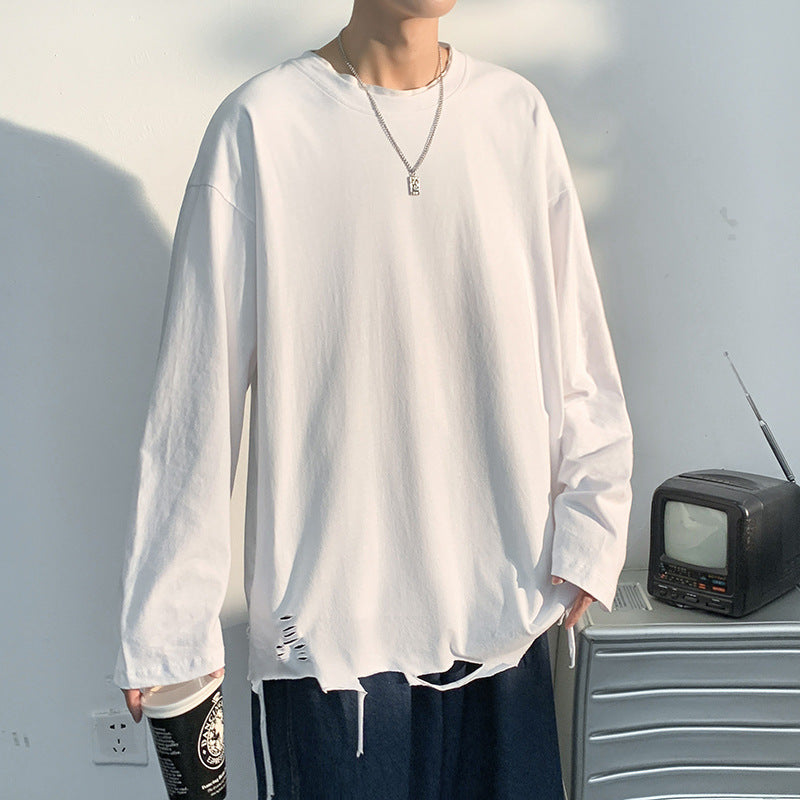 Men's Sweatshirt Autumn Loose round Neck Long Sleeve T-shirt Large Size Men's Clothing