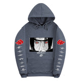 Anime Hoddies Sasuke Uchiha Blood Wheel Eye Print Sweater Top
