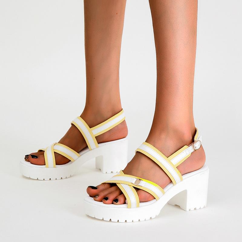 Platform Heels for Women High Heel Chunky Heel Summer Peep Toe Sandals