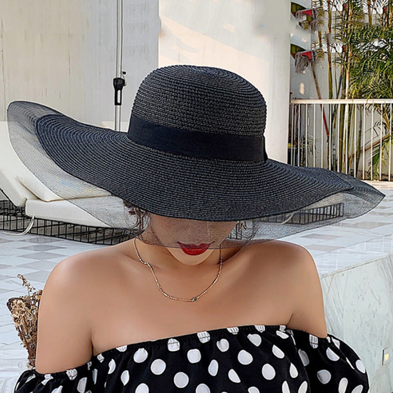 Big Hats Hat Female Summer Sun Protection Sunshade Big Brim Straw Hat Beach Hat