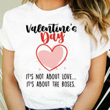Valentine's Day T Shirts Couples T-shirt Heart Printing Women's Base Shirt round Neck plus Size