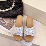 High Heels Slippers Summer Thick-Soled Sequined Fashion High Heel Sandals