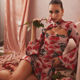 Music Festivals Rave Outfits Dress Spring and Summer Women's Clothing Fashion Printed Sexy Dress