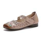 Highway Flat Sandals Spring Genuine Leather Retro Flat Soft Bottom Hole Shoes