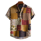 Camp Collar Shirt Loose Plaid Lapel Shirt