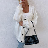 Women's Cardigan Knit Sweater Autumn and Winter Knitted Cardigan Twist Sweater Women's Coat