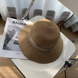 Women Bucket Hat Thin Papyrus Big Brim Sun-Proof Straw Hat