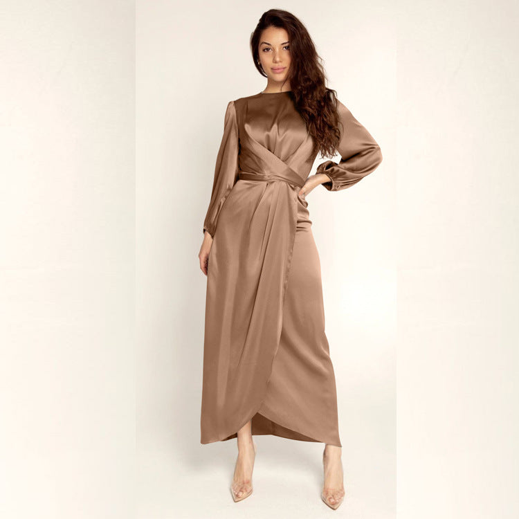 Taffeta Dress Soft Waist Dress Satin Dress