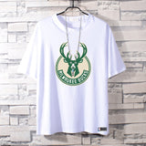 Basketball Sports T Shirt Nba Stag No. 34 Basketball Sports Student Short Sleeve T-Shirt Men