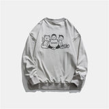 Crew Neck Sweatshirts for Men Men's Clothing | Autumn Retro Printed Crew Neck Sweatshirt Top