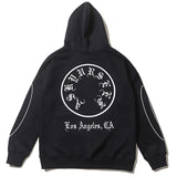 Askyurself Hoodie Men's Clothing Hip Hop Print Velvet Padded Hooded Sweatshirt