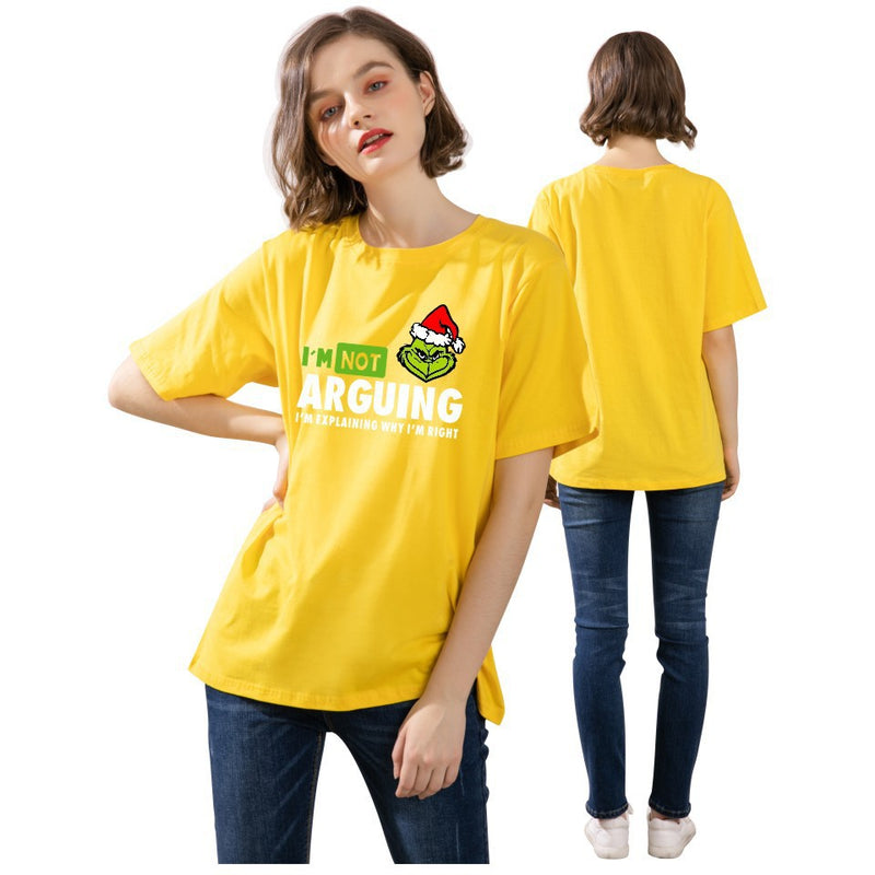 Men and Women Grinch Shirt Casual Loose Short Sleeves T-shirt