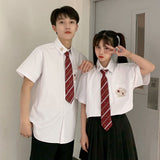 Men Shirts White Shirts with Short Sleeves Loose