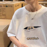 Men T-shirt Loose Multicolor Half Sleeve