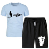 Vlone T Shirts & Shorts 2 Piece Set Men'S Summer Sports Fitness Casual Shorts Suit