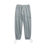 Man Fall Outfis Autumn Solid Color Exercise Casual Pants Men and Women Loose All-Matching Wide Leg Ankle-Tied Sweatpants