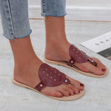 Women Open Toe Sandals Flats Summer Casual Flat Multi-Color Flip-Toe Large Size Shoes