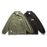 Man Fall Outfis Autumn Letter Print Casual Coach Jacket Boys Loose Street Top