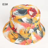 Bucket Hat Fishing Cap Cotton Print Fisherman Hat Printed Colorful Flower Fashion Sun Hat
