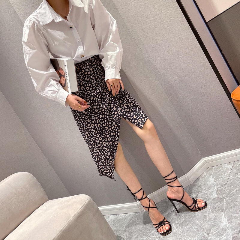 White Strappy Heels Stiletto Heel Ankle Ring Lace-up Cutout Open Toe High Heels Sandals