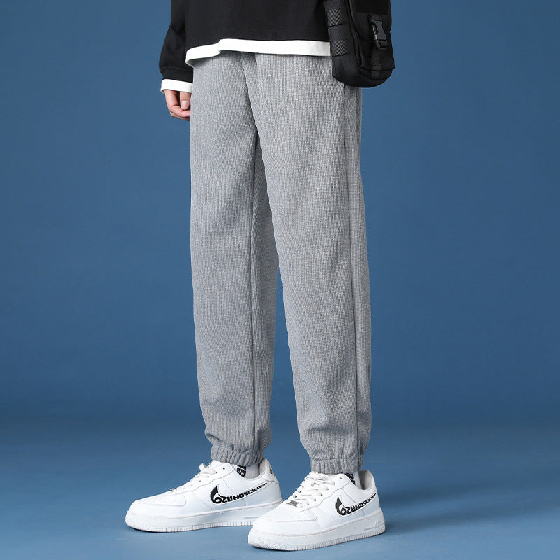 Grey Sweatpants Autumn and Winter Solid Color Loose Trendy Outdoor Casual Men's Pants
