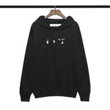 off White Hoodie Autumn and Winter Printed Long-Sleeved Hooded Terry Sweater