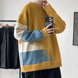 Men's Sweatshirt Autumn and Winter Men's Large Size Patchwork round Neck Loose