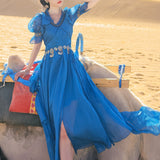 Coachella Music Festival Outfits Women's Desert Retro Long Dress Summer Dress