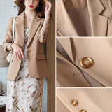 Interview Suit Women Khaki Autumn Blazer Spring and Autumn Leisure