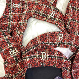 Boston Bucket Hat Autumn Beret Jacquard Woven Plaid Embroidery Vintage Painter Hat