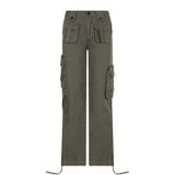 Julia Fox Low Rise Jeans Three-Dimensional Multi-Pocket Design Tooling Straight Casual Strap