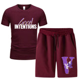 Vlone T Shirts & Shorts 2 Piece Set Short Sleeve T-Shirt Sports Summer