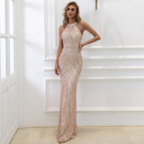 Skin Tight Long Dresses Tassel Sequins Slim Dress