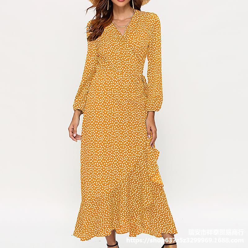 Kendall Jenner Wedding Guest Dress   Printed Summer Draped Dress  Long Sleeve