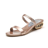 Women Open Toe Sandals Flats Spring Square Heel Peep Toe Solid Color Sandals