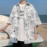 Men's Shirts Cartoon Short Sleeve Shirt Loose