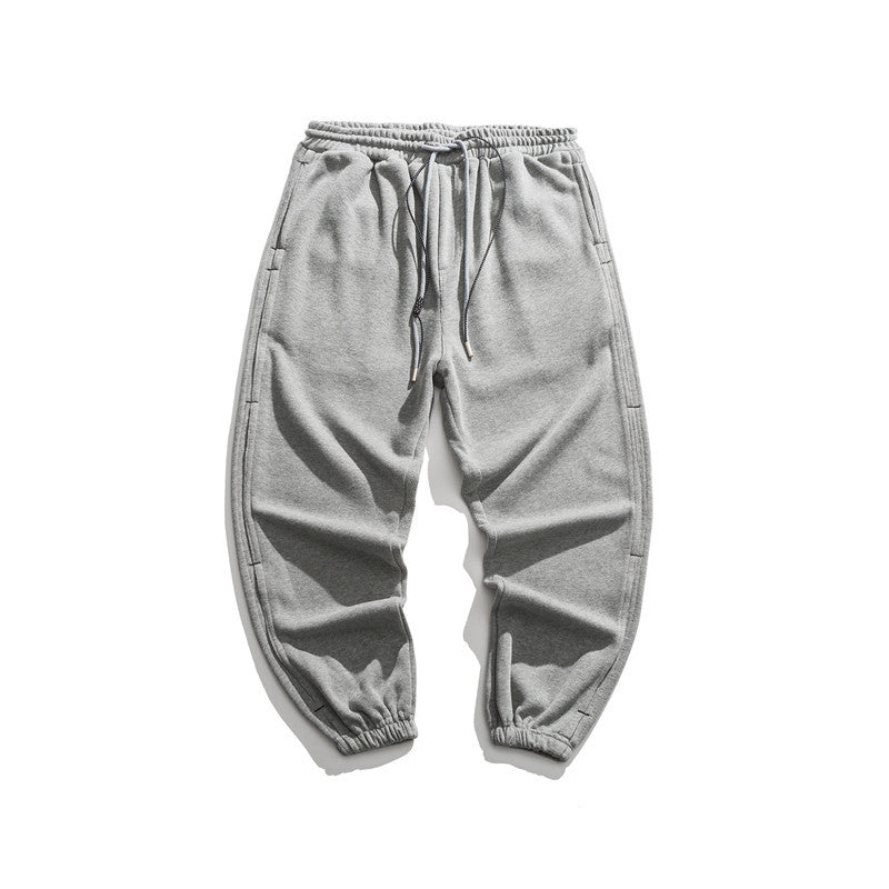 Man Fall Outfis Retro Simple Ankle Banded Pants Loose Casual Sports Pants
