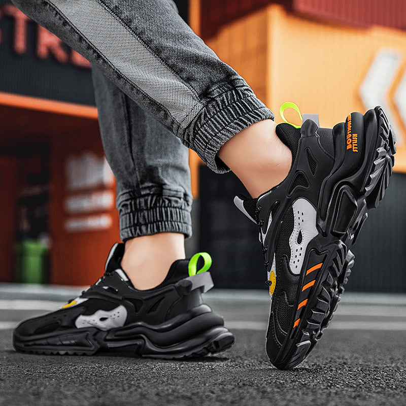 designer Sneaker Shoes Sports Men's Shoes Height Increasing Breathable Shoes Color Matching Luminous Glow Platform Leather