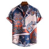 Camp Collar Shirt Ethnic Print