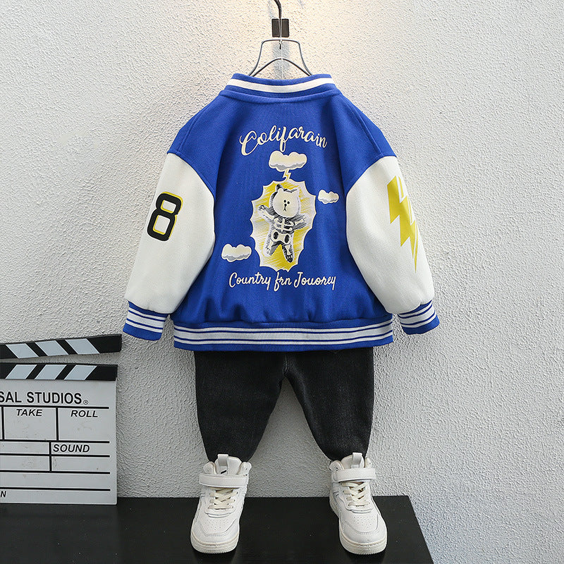 Toddler Boys Jackets Boys Autumn Clothing Baseball Uniform Jacket