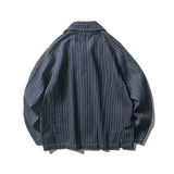 Men Denim Jackets Casual Vertical Stripes Loose Youth Denim
