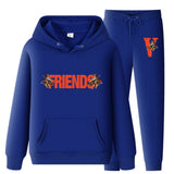 Vlone Hoodie & Pants 2 Piece Set Men'S Loose Printed Hoodie Sweater