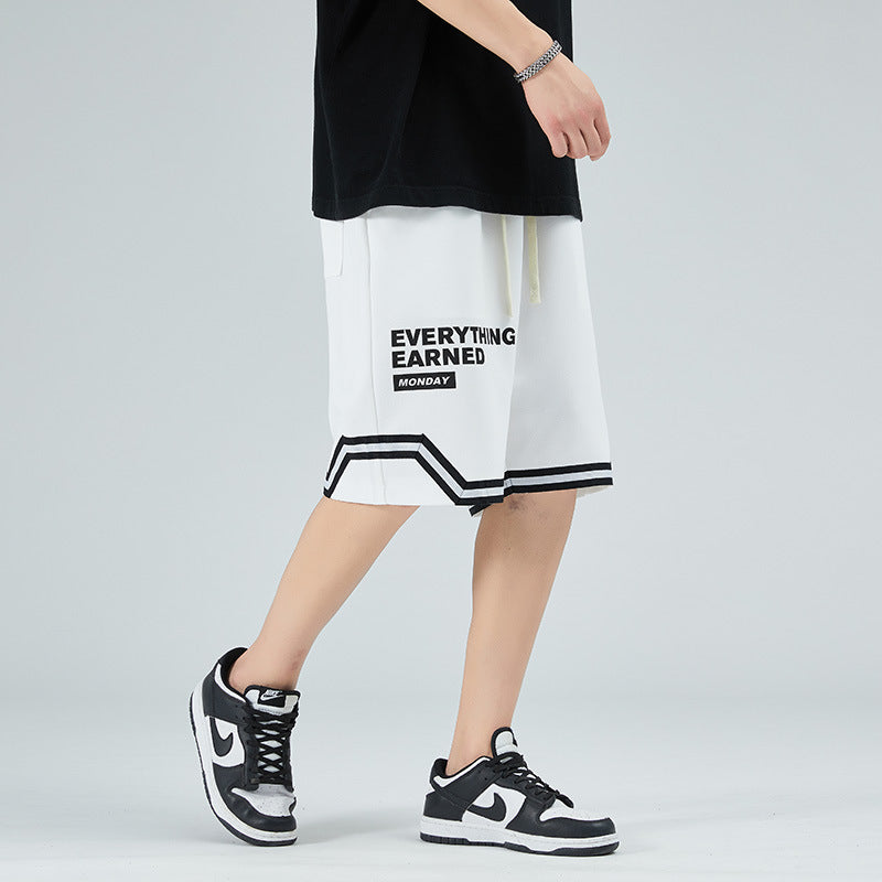 Mens White Shorts Men's Shorts Summer Loose Sports and Leisure