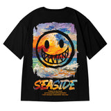 Men T-Shirts Grimace Printed Loose Half Sleeve