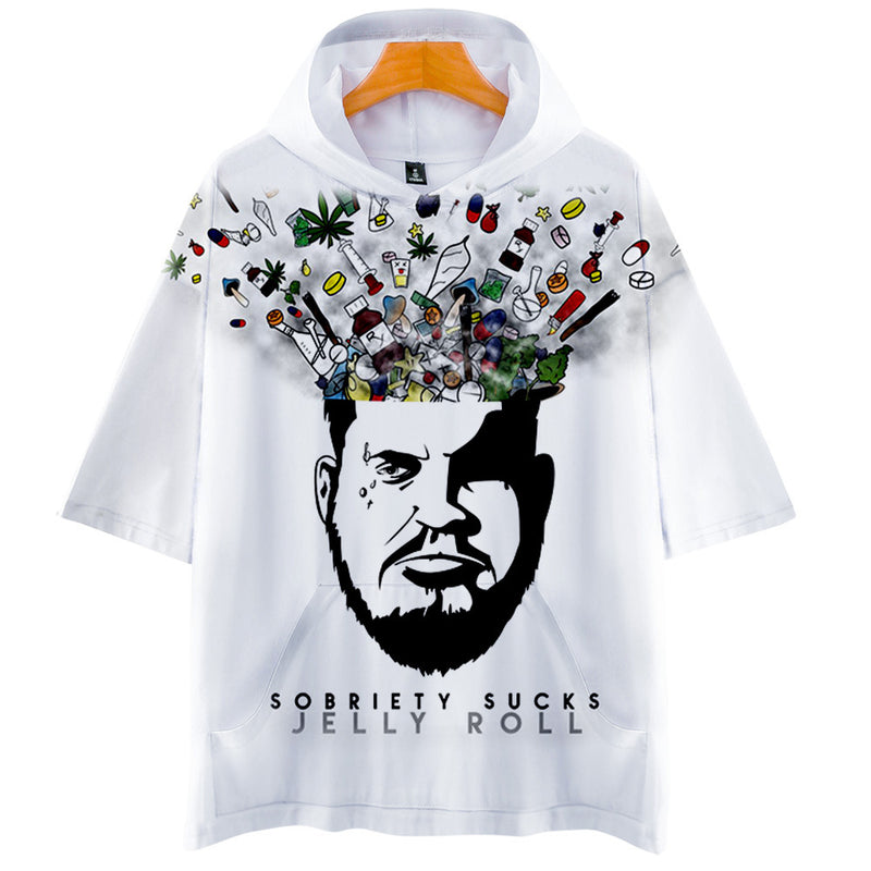 Jelly Roll T Shirt 3d Printed Loose Hooded T-Shirt For Men And Women