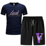 Vlone T Shirts & Shorts 2 Piece Set Short Sleeve T-Shirt Sports Summer