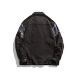 Man Fall Outfis Autumn Clothes Creative Stitching Casual Workwear Jacket Loose Street Hip Hop Top