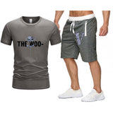 Vlone T Shirts & Shorts 2 Piece Set Rose Large V Printed Men'S And Women'S Loose Short-Sleeved T-Shirt