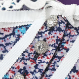 MIDI Mauve Wrap Dress Chiffon Dress for Women Summer Purple Printed Figure Flattering Short Skirt